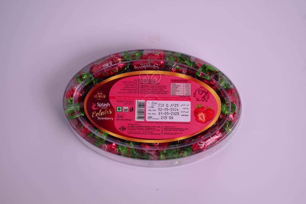 SPLASH PREMIUM QUALITY ECLAIRS STRAWBERRY FLAVOUR 350g