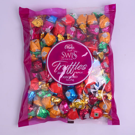 SWISS TRUFFLES PRINTED POUCH ASSORTED 1 KG