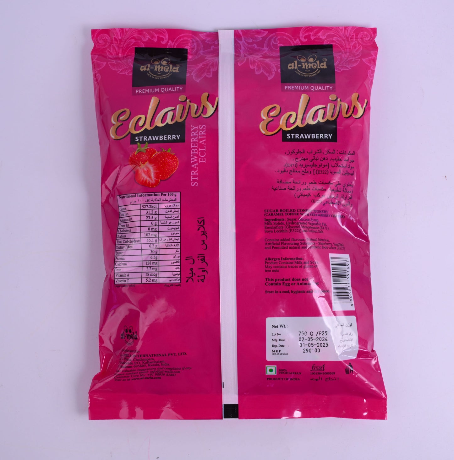 MEGA STRAWBERRY ECLAIRS POUCH 750g