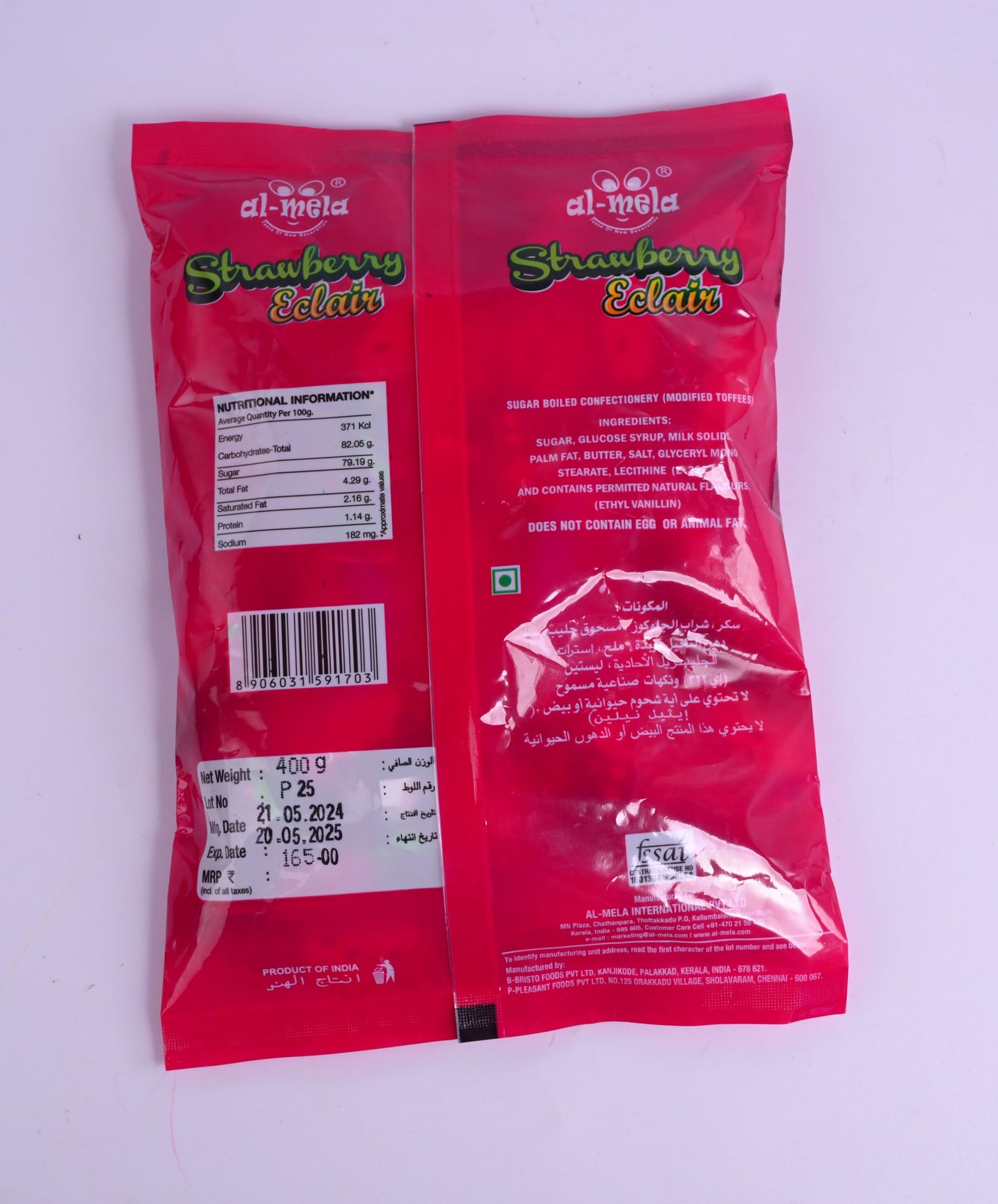 MEGA STRAWBERRY ECLAIRS POUCH 400g