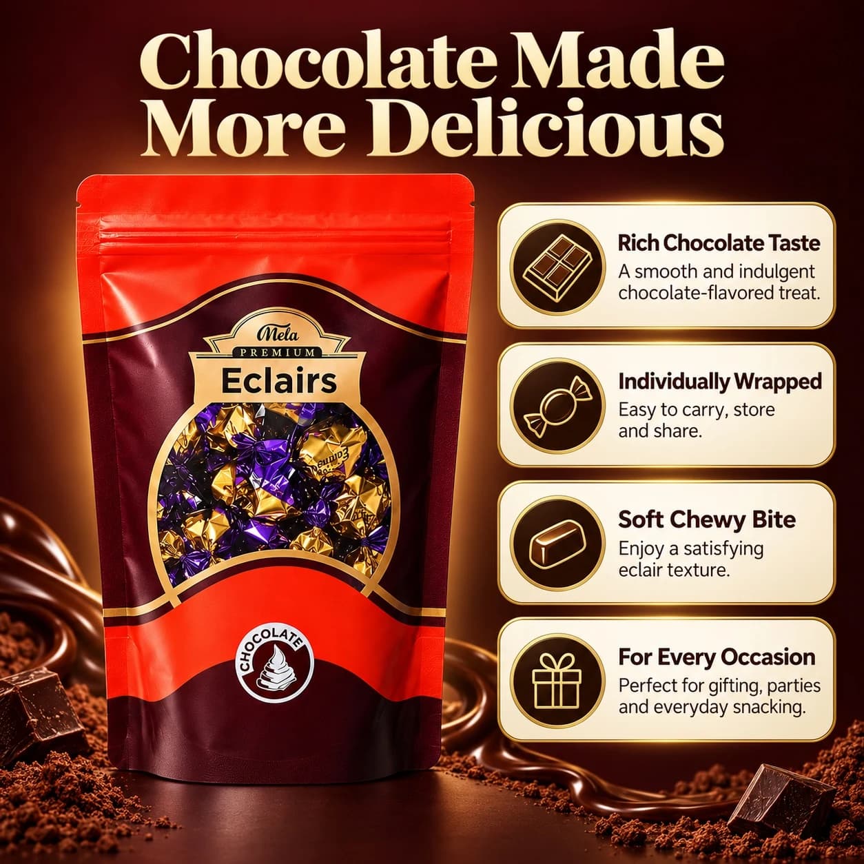 Al Mela Premium Eclairs – Chocolate - View 3