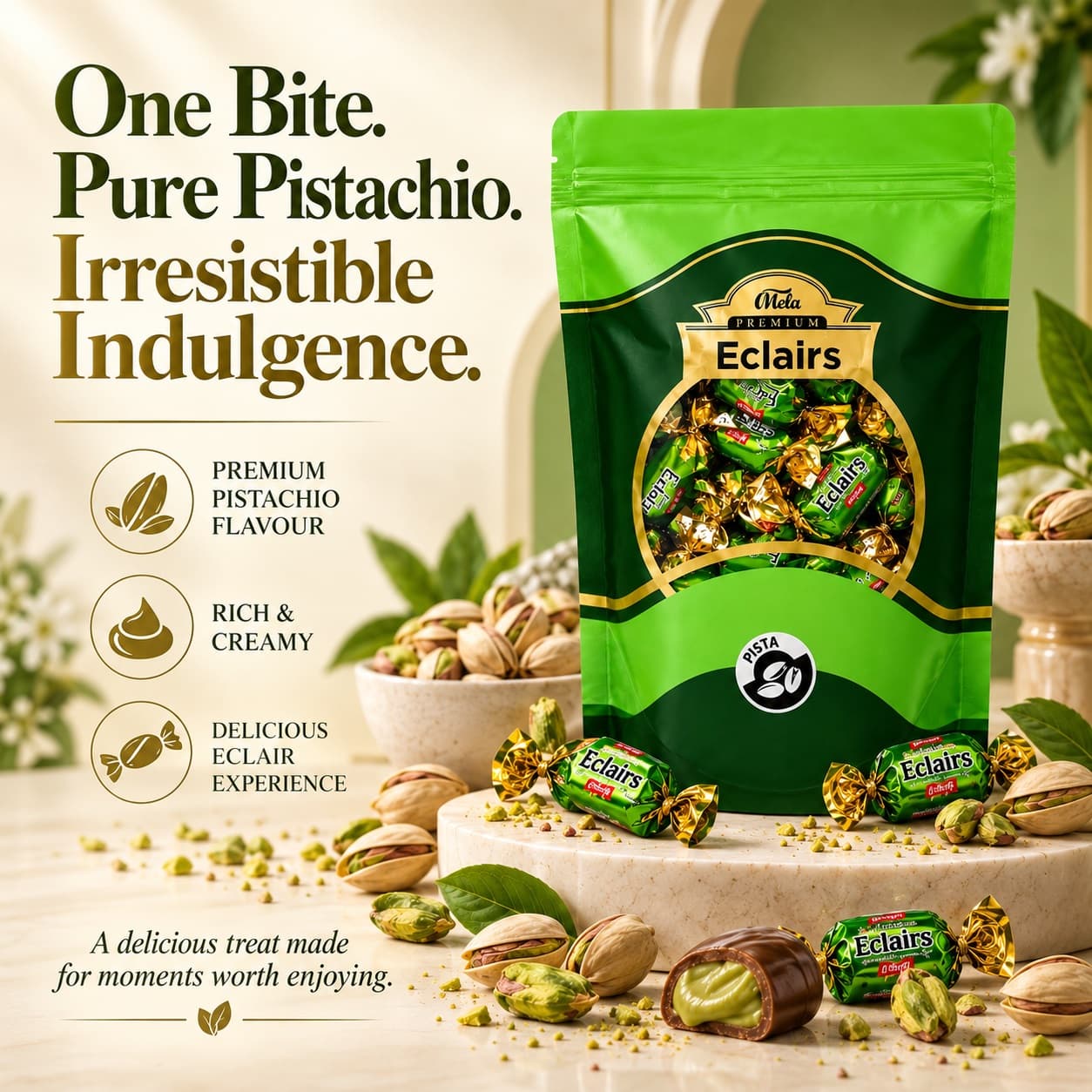 Mela Premium Pistachio Eclairs - View 2