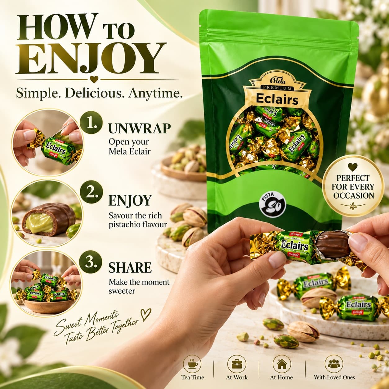 Mela Premium Pistachio Eclairs - View 5