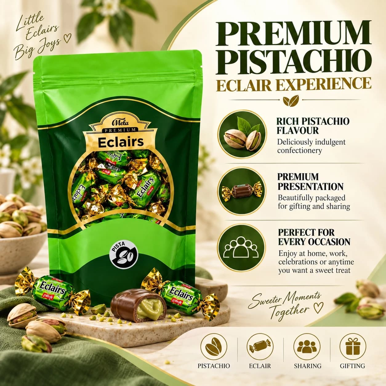 Mela Premium Pistachio Eclairs - View 6
