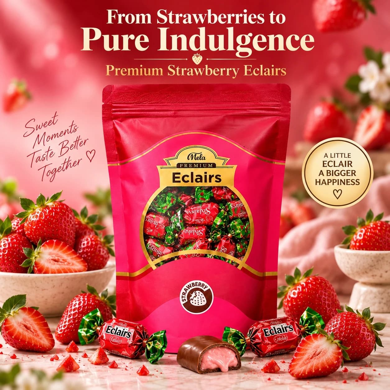 Mela Premium Strawberry Eclairs - View 1