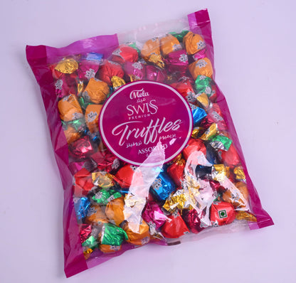 SWISS TRUFFLES PRINTED POUCH ASSORTED 1 KG