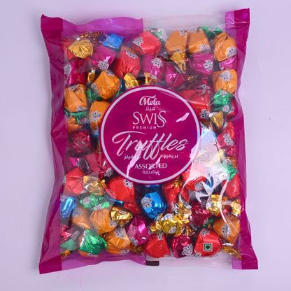 SWISS TRUFFLES PRINTED POUCH ASSORTED 1 KG