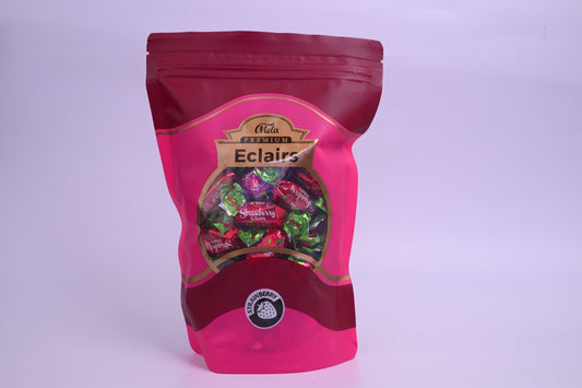 MELA PREMIUM STRAWBERRY ECLAIRS STANDUP POUCH-STRAWBERRY FLAVOR 600g