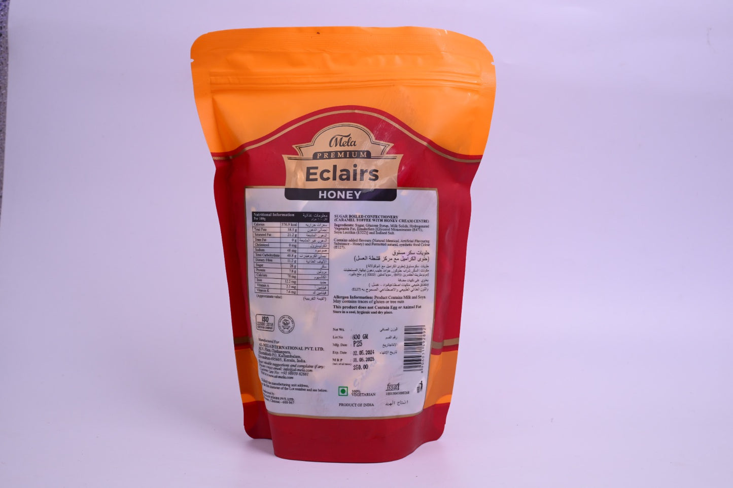 MELA PREMIUM HONEY ECLAIRS STANDUP POUCH-HONEY FLAVOR 600g