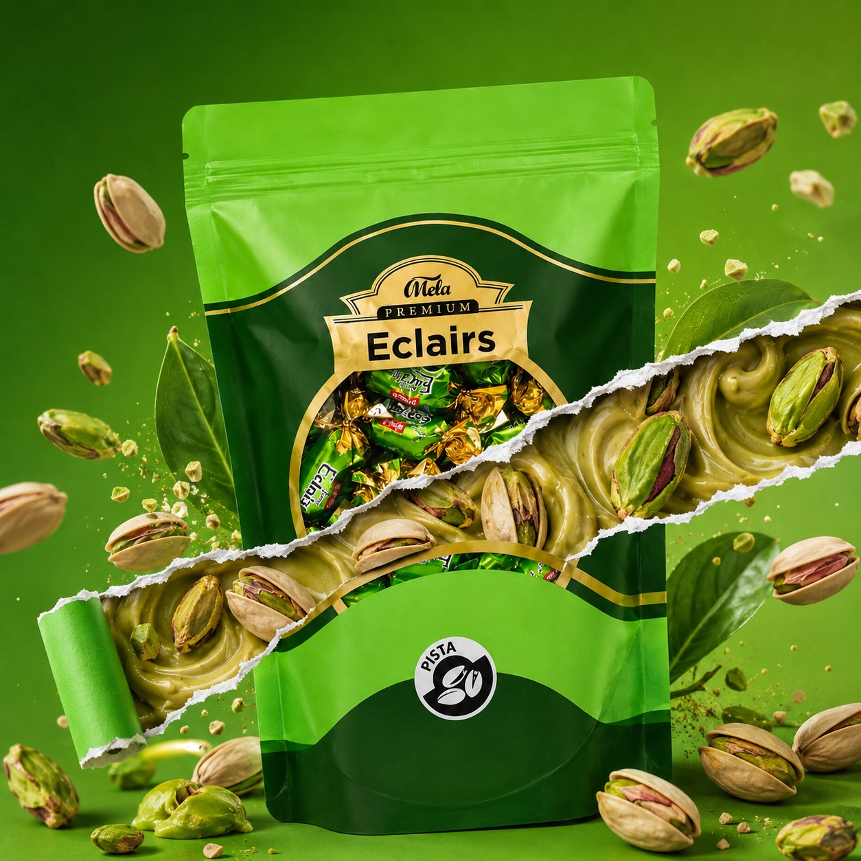Mela Premium Pistachio Eclairs